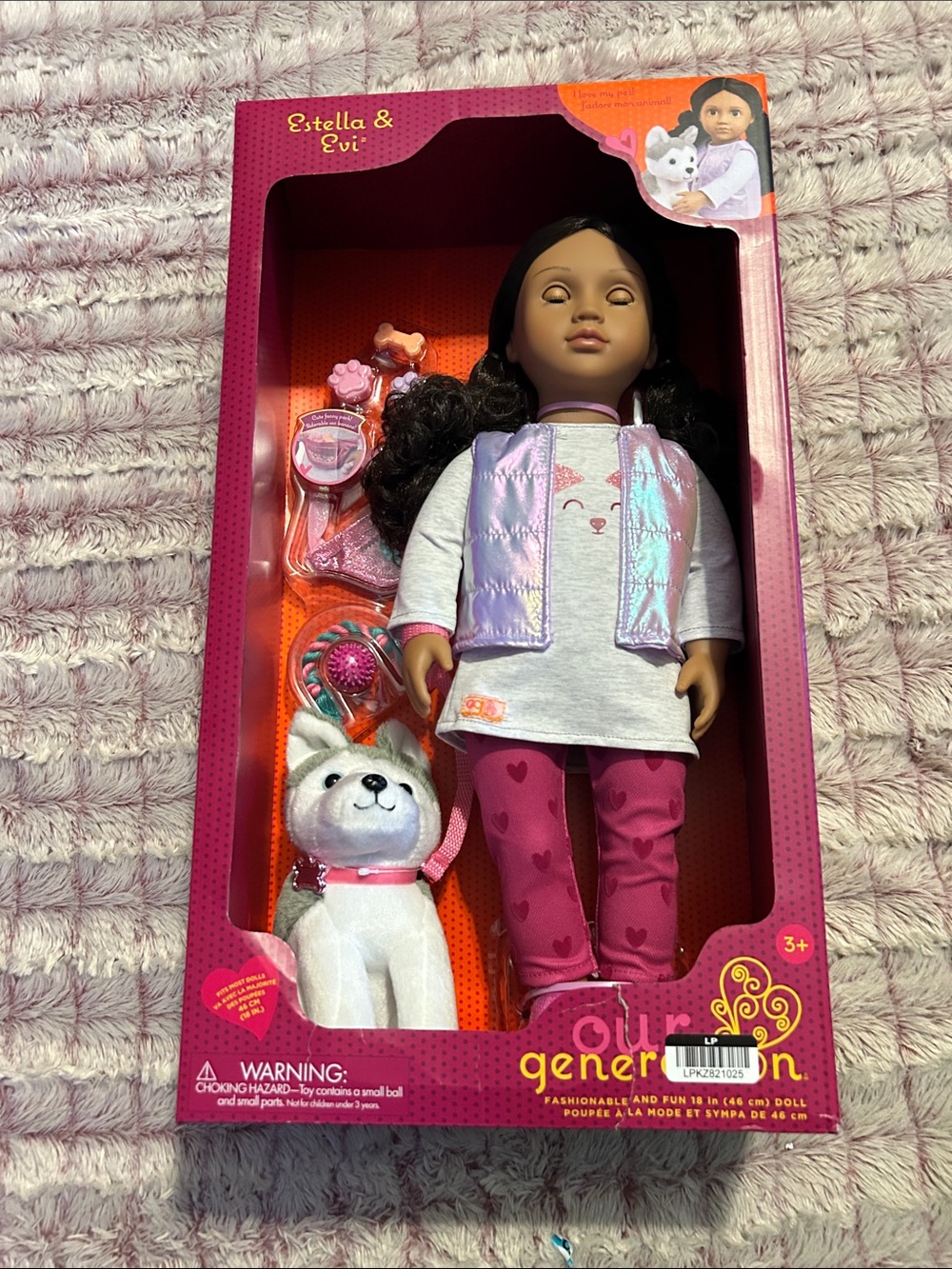 Our Generation Estella & Evi Doll with Pink Outfit and Plush Puppy new
